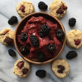 Blackberry Gelato with Blackberry Muffins